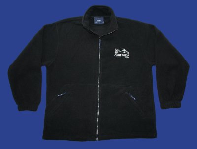Description: Fleece - Hankschopshop logo on front, trike design logo on back